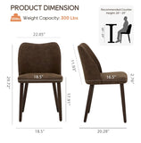 COLAMY Upholstered Dining Chairs Set of 2 PU Leather Kitchen Side Chairs Wood Legs Brown