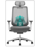 Gray - High Back Ergonomic Executive Office Chair with Lumbar Support Headrest Flip Arms