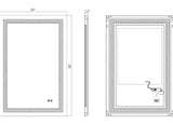 24” x 36” LED Bathroom Vanity Mirror Anti-Fog Wall Mounted