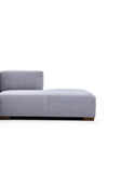 Modern Light Gray Technical Fabric Valmolar Right Facing Side Sofa Sectional, Sofa Chair, Chase Lounger, Bedroom, Single, Studio, Loft