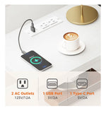 Charging Nightstand w/ USB Ports & Drawer Adjustable Bedside Organizer White