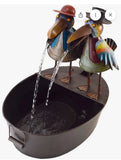Outdoor Metal Bird Crow Water Fountain 20" – Rustic Yard Art Decor, Weather-Resistant