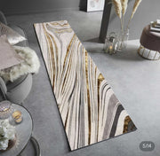 2'X 8' Luxury Abstract Runner Washable Rug With Marble Pattern Carpet