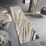 2'X 8' Luxury Abstract Runner Washable Rug With Marble Pattern Carpet