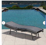 SunVilla Commercial Sling Wave Chaise Lounge with Adjustable Armrests, 2-pack