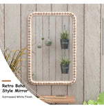 20 in. W x 31.5 in. H Distressed Rectangle Wood Brown Frame Accent Mirror