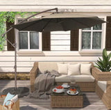 10 Ft Beige Cantilever Patio Umbrella with Crank – Large Outdoor Offset Shade Umbrella