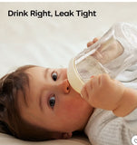 Tilted Anti-Spill-Straw Cups for Toddlers 1-3, Weighted Straw Cup with Handle & Nipples, 10oz Baby Water Bottles -Pink