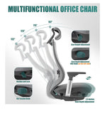 Gray - High Back Ergonomic Executive Office Chair with Lumbar Support Headrest Flip Arms