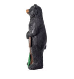 Reduced - 36 in. Tall Outdoor Standing Black Bear with Welcome Sign Yard Statue Decoration - broken foot. Still stands on own