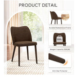 COLAMY Upholstered Dining Chairs Set of 2 PU Leather Kitchen Side Chairs Wood Legs Brown
