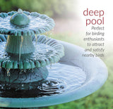 35" Tall Outdoor 3-Tiered Pedestal Water Fountain and Birdbath, Green