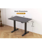 40 Inch Electric Standing Desk Adjustable Height Sit Stand Computer Desk Black