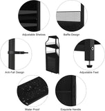 Corner Bar Cabinet with Glass Holder, Industrial Wine Cabinet with Adjustble Shelf, 5-Tiers Liquor Cabinet Bar Cabinet for Home, Corner Display Cabinet for Small Space