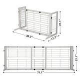 Adjustable Solid Wood Pet Gate for Doorways & Stairs 38”–71”