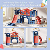 9 in 1 Children's Slide, Indoor & Outdoor Play Set, with Stairs, Storage Room, Tunnel, Telescopes, Multifunctional Rod, Application Age 1-4, Blue