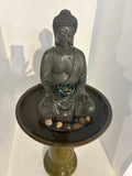 32” Buddha Water Fountain Pedestal Indoor Outdoor Zen Décor Green