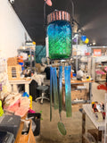 Colorful Mason Jair glass Windchime - Blue
