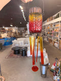 Colorful Mason Jair glass Windchime -red/orange