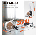 Magnetic Rowing Machine 16-Level Resistance Foldable Home Rower 350 lb Capacity LCD Monitor
