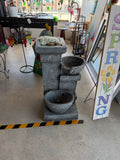33.5” Outdoor Cascading Fire & Water Fountain with Adjustable Flame, LED Lighting & Clear Fire Glass