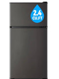 2.65 Cu. Ft. Compact Mini Fridge with Freezer Dual Door Gray Finish