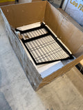 46” Wooden Outdoor Dog House with Run, Raised Floor, Asphalt Roof, Large Kennel, Gray & Black