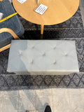 Tufted Storage Ottoman Bench Gray Faux Leather Folding Bench