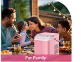 Portable Countertop Ice Maker Machine 26lbs Daily Capacity Auto-Clean Pink