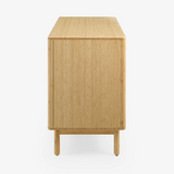 Mid-Century Modern Bamboo Dresser – 6 Drawer Storage Cabinet, Natural Wood Chest with Tapered Legs, Bedroom Organizer