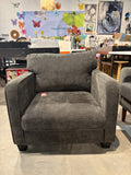 Modern Dark Gray Accent Chair Upholstered Living Room Armchair