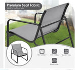 3-Piece Patio Conversation Set Brown/Black Outdoor Bistro Furniture