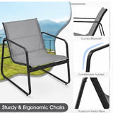 3-Piece Patio Conversation Set Brown/Black Outdoor Bistro Furniture