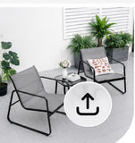 3-Piece Patio Conversation Set Brown/Black Outdoor Bistro Furniture