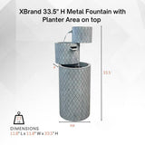 Title: 33.5” Indoor/Outdoor Tiered Water Fountain with Built-In Planter – Open Box