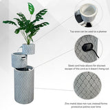 Title: 33.5” Indoor/Outdoor Tiered Water Fountain with Built-In Planter – Open Box