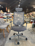Gray - High Back Ergonomic Executive Office Chair with Lumbar Support Headrest Flip Arms