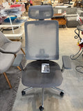 Gray - High Back Ergonomic Executive Office Chair with Lumbar Support Headrest Flip Arms