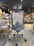 Gray - High Back Ergonomic Executive Office Chair with Lumbar Support Headrest Flip Arms
