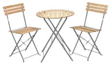 3-Piece Folding Bistro Patio Set with Wood Slat Table & Chairs