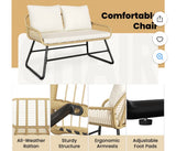 4-Piece Patio Conversation Set with Loveseat, 2 Chairs & Coffee Table