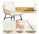 4-Piece Patio Conversation Set with Loveseat, 2 Chairs & Coffee Table