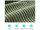 105” Green Corduroy Modular Sectional Sofa with Ottoman – Cloud Style Couch