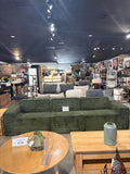 105” Green Corduroy Modular Sectional Sofa with Ottoman – Cloud Style Couch