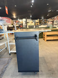 23”Rolling Kitchen Cart with Drawer & Cabinet Storage Trash Bin Black/Oak