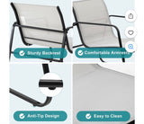 3-Piece Patio Bistro Set with 2 Chairs & Side Table – White/Black