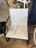 3-Piece Patio Bistro Set with 2 Chairs & Side Table – White/Black