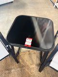 3-Piece Patio Bistro Set with 2 Chairs & Side Table – White/Black