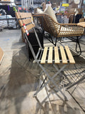 3-Piece Folding Bistro Patio Set with Wood Slat Table & Chairs