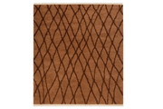 9x12 Modern Shag Area Rug – Light Brown & Dark Brown Geometric Pattern Carpet, Large Living Room Floor Decor